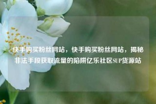快手购买粉丝网站，快手购买粉丝网站，揭秘非法手段获取流量的陷阱亿乐社区SUP货源站