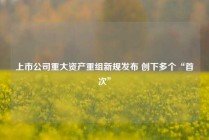 上市公司重大资产重组新规发布 创下多个“首次”