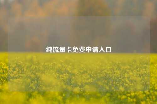 纯流量卡免费申请入口  第1张