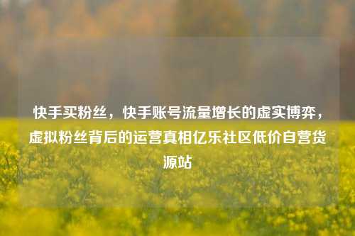 快手买粉丝	，快手账号流量增长的虚实博弈，虚拟粉丝背后的运营真相亿乐社区低价自营货源站  第1张